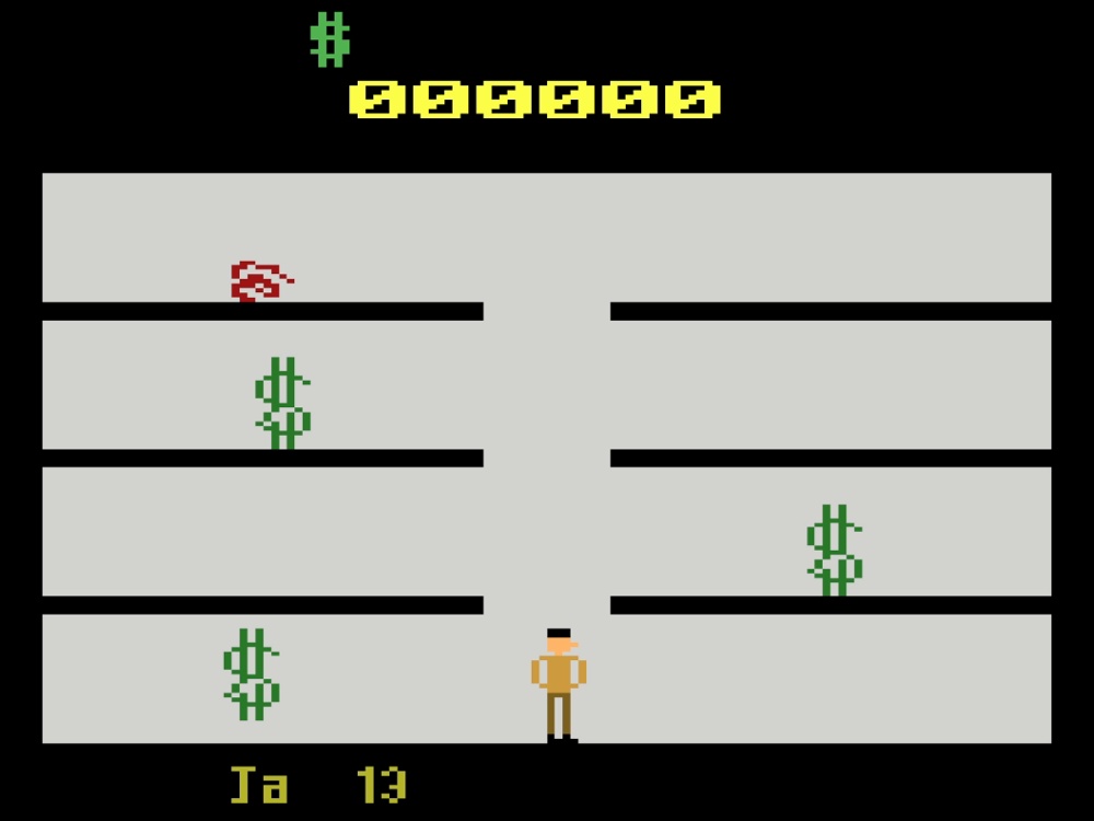 Gameplay of Tax Avoiders for Atari 2600